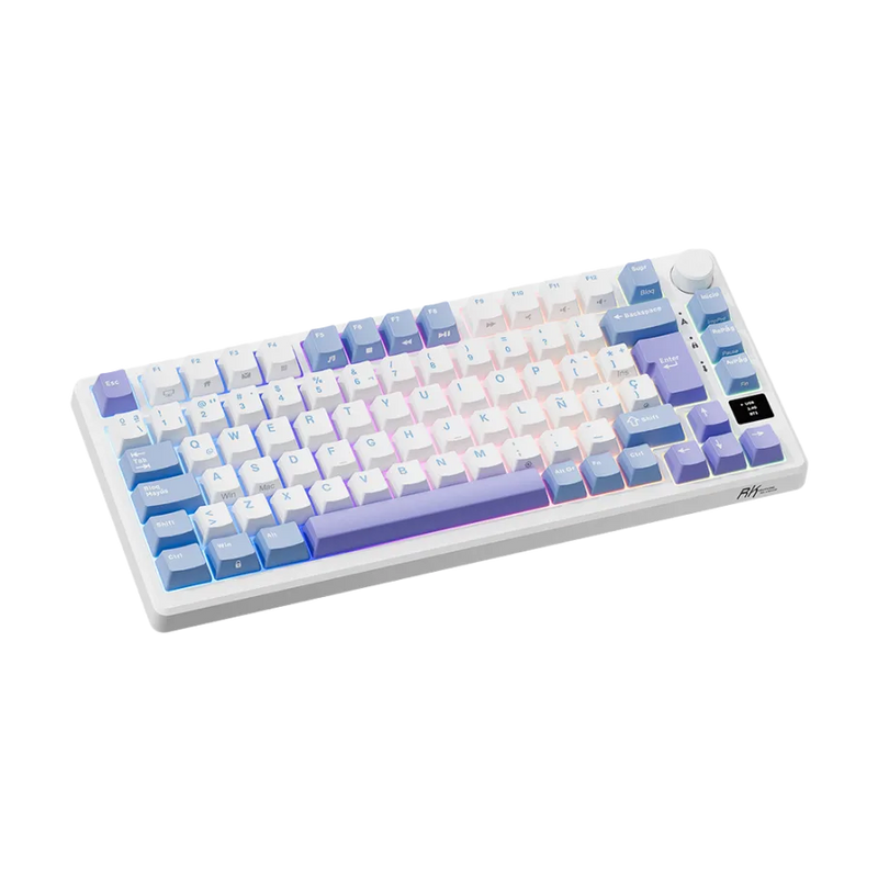 TECLADO ROYAL KLUDGE RK-M75 |ESPAÑOL| INALAMBRICO| MECANICO| SW-KSILVER |RGB |TARO MILK