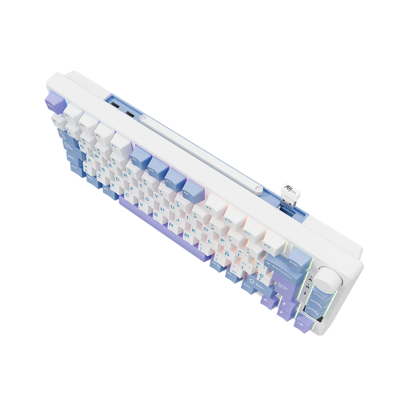 TECLADO ROYAL KLUDGE RK-M75 |ESPAÑOL| INALAMBRICO| MECANICO| SW-KSILVER |RGB |TARO MILK