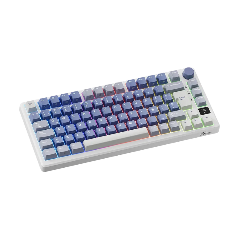 TECLADO ROYAL KLUDGE RK-M75 |ESPAÑOL| INALAMBRICO| MECANICO| SW-KSILVER |RGB |OCEAN BLUE