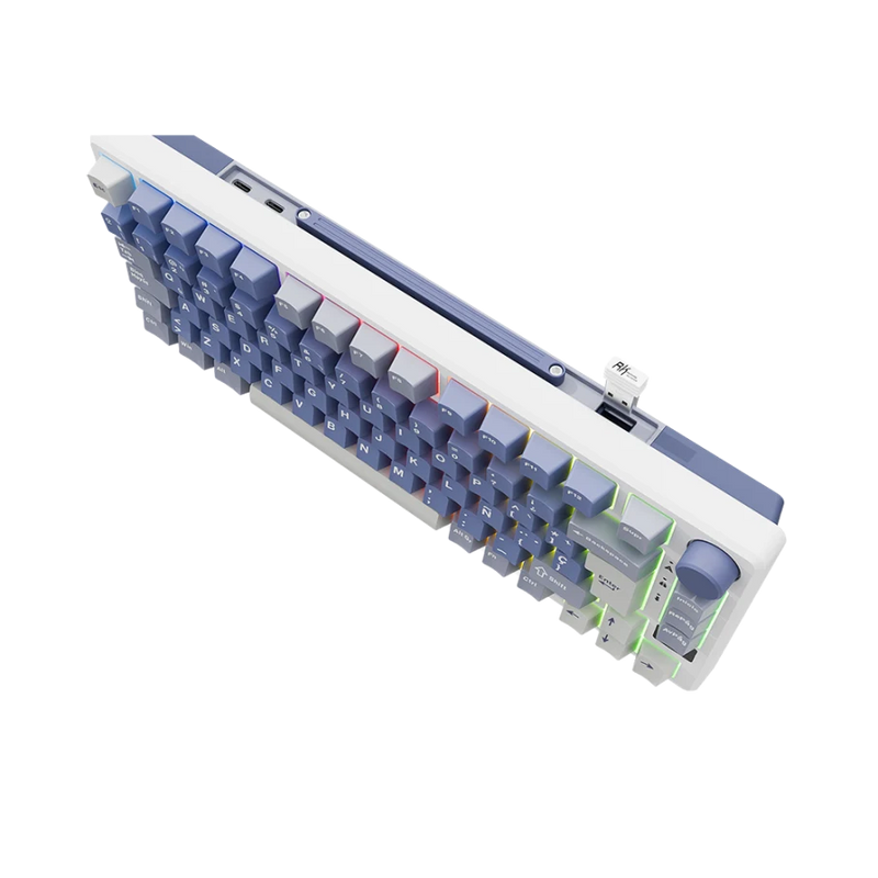TECLADO ROYAL KLUDGE RK-M75 |ESPAÑOL| INALAMBRICO| MECANICO| SW-KSILVER |RGB |OCEAN BLUE