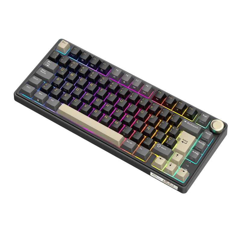 TECLADO ROYAL KLUDGE RK-R75 | ESPAÑOL | CABLEADO | MECANICO| SW-BROWN | RGB | PHANTOM