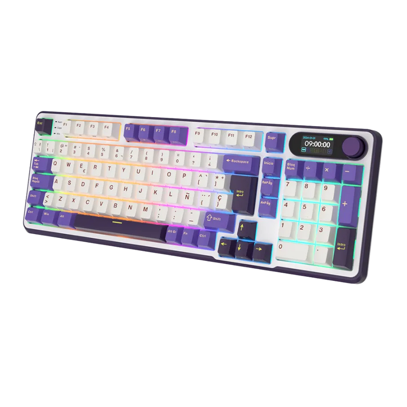 TECLADO ROYAL KLUDGE RK-S98 | ESPAÑOL | INALAMBRICO| SW-CHARTREUSE | RGB | BLACKBERRY | (6 MESES)