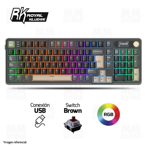TECLADO ROYAL KLUDGE RK-S98 | ESPAÑOL | INALAMBRICO| SW-CHARTREUSE | RGB | PHANTOM