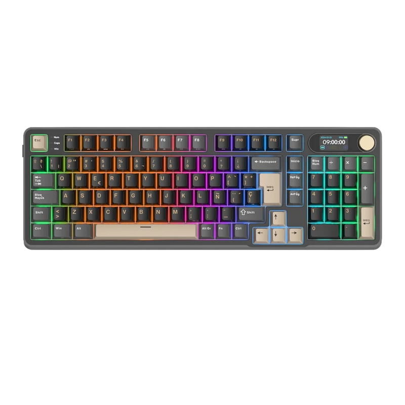 TECLADO ROYAL KLUDGE RK-S98 | ESPAÑOL | INALAMBRICO| SW-CHARTREUSE | RGB | PHANTOM