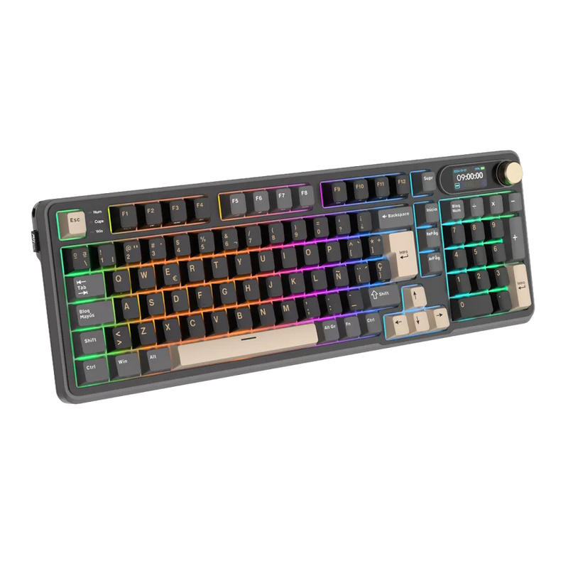 TECLADO ROYAL KLUDGE RK-S98 | ESPAÑOL | INALAMBRICO| SW-CHARTREUSE | RGB | PHANTOM