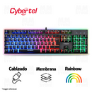 TECLADO CYBERTEL ELEMENT K500 | ESPAÑOL | MEMBRANA | RAINBOW | NEGRO