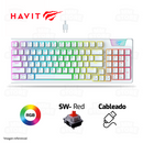 TECLADO HAVIT KB885L | ESP | MECANICO | SW-RED | RGB | BLANCO