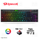 TECLADO REDRAGON HORUS FS K618 | ESPAÑOL | INALAMBRICO | MECANICO | LOW PROFILE | SW-RED | RGB | NEGRO