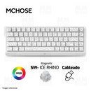 TECLADO MCHOSE ACE 68 | CABLEADO | MAGNETICO | SW ICE RHINO | RGB | BLANCO TOPOGRAPHIC