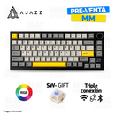 PRE-VENTA | TECLADO AJAZZ AK820 PRO | INGLES | INALAMBRICO | RGB | SW-GIFT | NEGRO-GRIS-AMARILLO