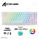 PRE-VENTA | TECLADO ATTACK SHARK X68PRO HE | INALAMBRICO | MAGNETICO | RGB | WHITE COUNTOUR