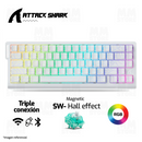 PRE-VENTA | TECLADO ATTACK SHARK X68PRO HE | INALAMBRICO | MAGNETICO | RGB | WHITE COUNTOUR