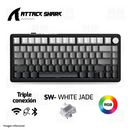 TECLADO ATTACK SHARK X85 | INGLES | INALAMBRICO | SW WHITE JADE | RGB |NEGRO DEGRADADO