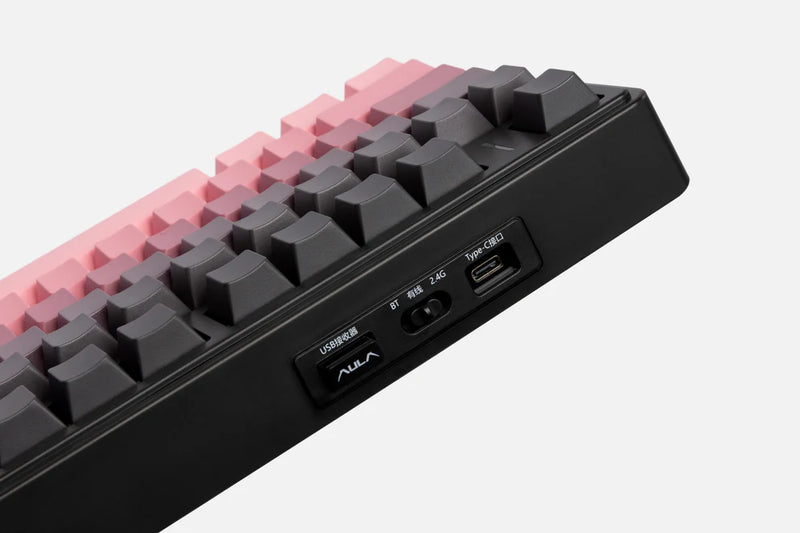 TECLADO AULA F75 | INALAMBRICO |  MECANICO | SW-GREEN | RGB | NEGRO - ROSADO DEGRADADO