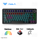 TECLADO AULA F75 | INGLES | CABLEADO| MECANICO | SW-RED | RAINBOW| NEGRO