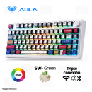 TECLADO AULA F75 | INGLES | INALAMBRICO| MECANICO | SW-GREEN| RGB | COMIC