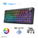 TECLADO AULA F75 | INGLES | INALAMBRICO| MECANICO | SW-VECTOR | RGB | BLACK CONTOUR