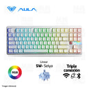 TECLADO AULA F87 PRO V2 | INGLES | SW-SEIYA | INALAMBRICO | RGB | WHITE CONTOUR