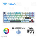 TECLADO AULA F87 PRO V2 | INGLES | SW-SEIYA | INALAMBRICO | RGB | NEGRO-BLANCO-AZUL