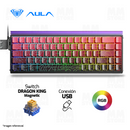 TECLADO AULA HERO68 HE | INGLES | CABLEADO | SW - DRAGON KING MAGNETIC | RGB | NEGRO-ROJO