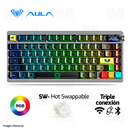 TECLADO AULA NOVA75 | INGLES | INALAMBRICO | MECANICO | SW-DREAM SAKURA| RGB | NEGRO