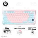 TECLADO GRAVASTAR MERCURY K1 LITE | INGLES | RGB | INALAMBRICO | LUMEN ROSE