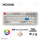 TECLADO MCHOSE K99 V2 | INALAMBRICO | MECANICO | SW ICE CREAMSICLE | RGB | BLANCO RETRO