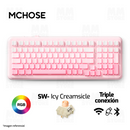 TECLADO MCHOSE K99 V2 | INALAMBRICO | MECANICO | SW ICE CREAMSICLE | RGB | ROSA DEGRADADO