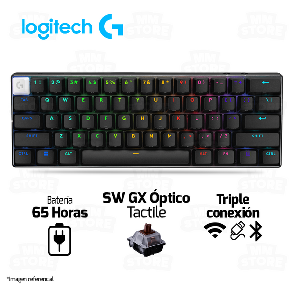 TECLADO LOGITECH GPRO X 60 | MECANICO | SW-GX OPTICAL TACTILE | RGB | NEGRO