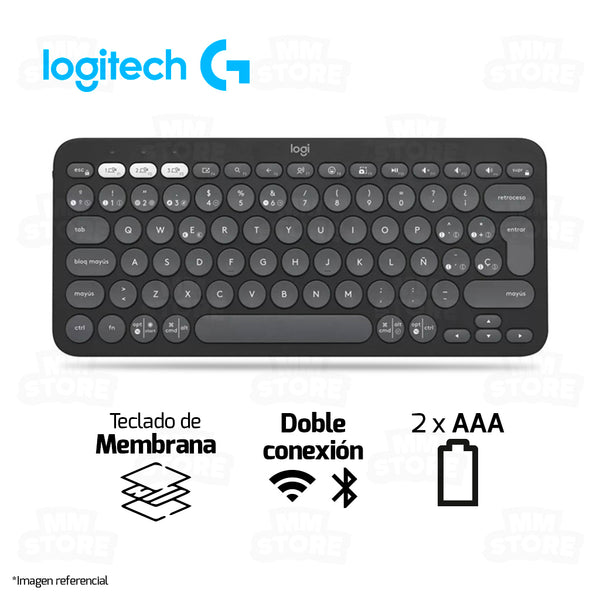 TECLADO LOGITECH PEBBLE 2 K380S | BLUETOOTH WIRELESS | GRAPHITE