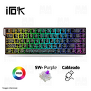 TECLADO MAGNÉTICO 8K IROK MERCURY 68 | INGLES | CAROTMAS MER68 | SW-PURPLE | RGB | CABLEADO | NEGRO