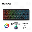 TECLADO MCHOSE JET 75 | CABLEADO | MAGNETICO | SW LIGHTNING | RGB | NEGRO TOPOGRAFICO