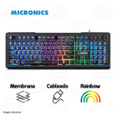 TECLADO MICRONICS AVANTY MIC K710 | ESP | MEMBRANA | RAINBOW | NEGRO