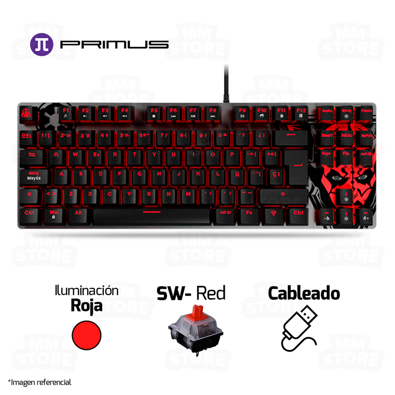 TECLADO PRIMUS BALLISTA81T PKS-S080DS-S | ESP | MECANICO | SW-RED | LUZ ROJA