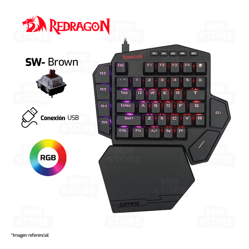 TECLADO REDRAGON DITI K585 | MECANICO | SW-BROWN| RGB