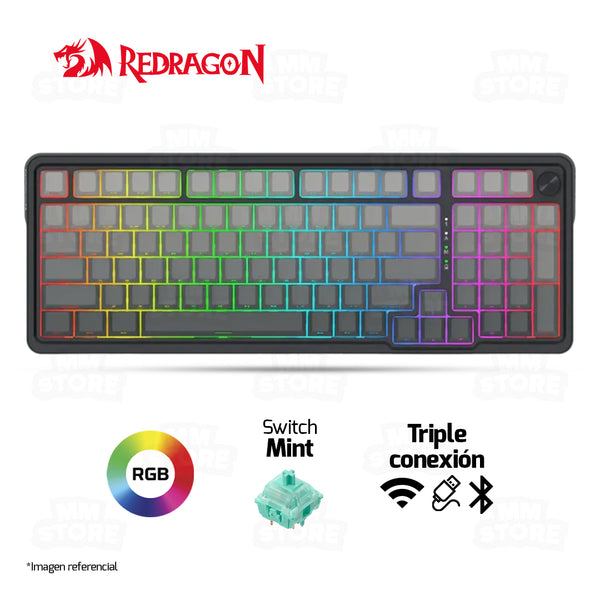 TECLADO REDRAGON EISA PRO K686 | INGLES | INALAMBRICO | SW- MINT | RGB | NEGRO DEGRADADO
