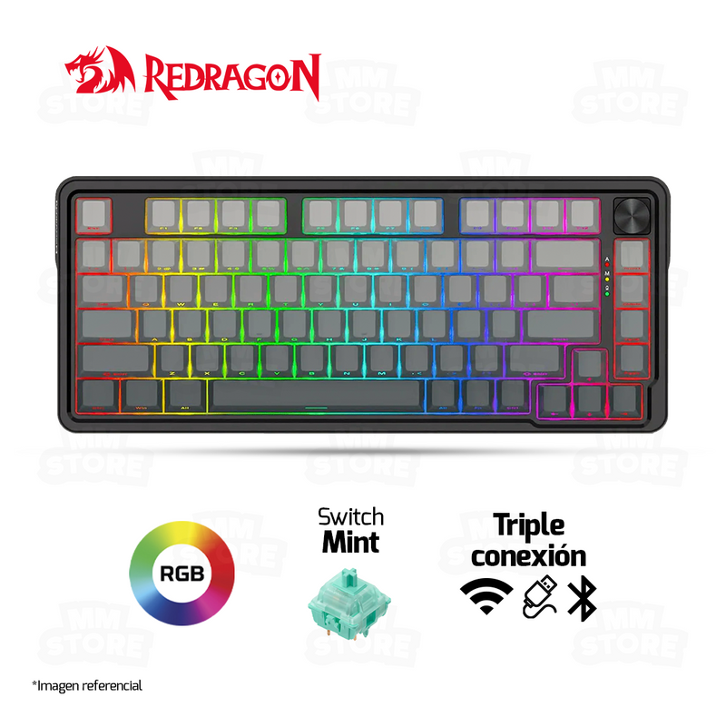 TECLADO REDRAGON UCAL PRO K673SP | INGLES | INALAMBRICO | SW-MINT | RGB | DEGRADED