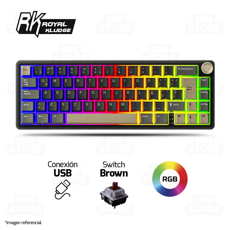 TECLADO ROYAL KLUDGE R65 | ESPAÑOL | MECANICO| SW-BROWN | RGB | PHANTOM