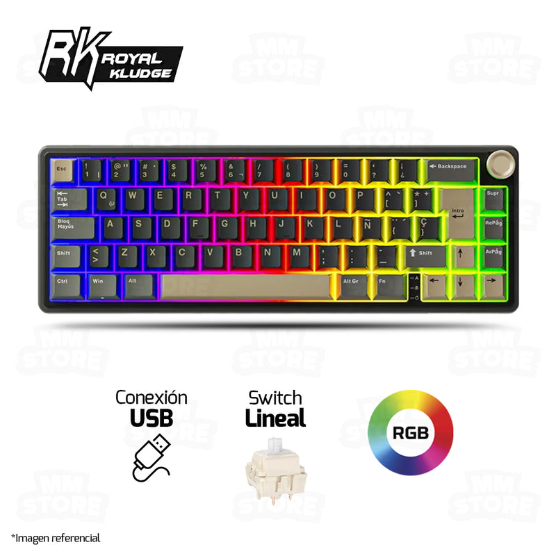TECLADO ROYAL KLUDGE R65 | ESPAÑOL | MECANICO| SW-CHARTREUSE | RGB | PHANTOM