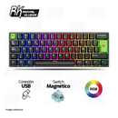 TECLADO ROYAL KLUDGE RK-C61 | ESPAÑOL| CABLEADO | MAGNETICO |RGB |NEGRO -VERDE