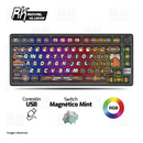 TECLADO ROYAL KLUDGE RK-M75 HE | ESPAÑOL| CABLEADO| MAGNETICO| SW- MINT| RGB |HEPHAESTUS