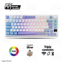 TECLADO ROYAL KLUDGE RK-M75 |ESPAÑOL| INALAMBRICO| MECANICO| SW-KSILVER |RGB |TARO MILK