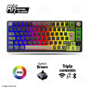 TECLADO ROYAL KLUDGE RK-M75 | ESPAÑOL| INALAMBRICO| MECANICO| SW-BROWN | RGB |PANTHOM