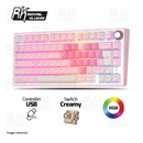 TECLADO ROYAL KLUDGE RK-R75 |ESPAÑOL| CABLEADO | MECANICO| SW-CREAMY | PINK MELODY