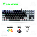 TECLADO T-DAGGER BORA LITE | ESPAÑOL | MECANICO | SW-RED | RAINBOW | NEGRO - GRIS