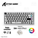 PRE-VENTA | TECLADO ATTACK SHARK X82 PRO HE | INGLES | INALAMBRICO | MAGNETICO | RGB | BLANCO - COMIC