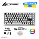 PRE-VENTA | TECLADO ATTACK SHARK X82 PRO HE | INGLES | INALAMBRICO | MAGNETICO | RGB | BLANCO - COMIC