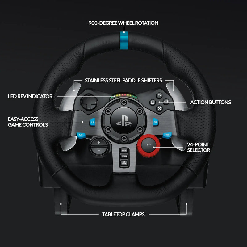 TIMON LOGITECH G29 + PEDAL DRIVING FORCE | PS4-PS5-PSC3-PC | NEGRO