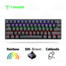 TECLADO T-DAGGER ARENA T-TGK321 | ESPAÑOL | MECANICO | SW-BROWN | RAINBOW | NEGRO