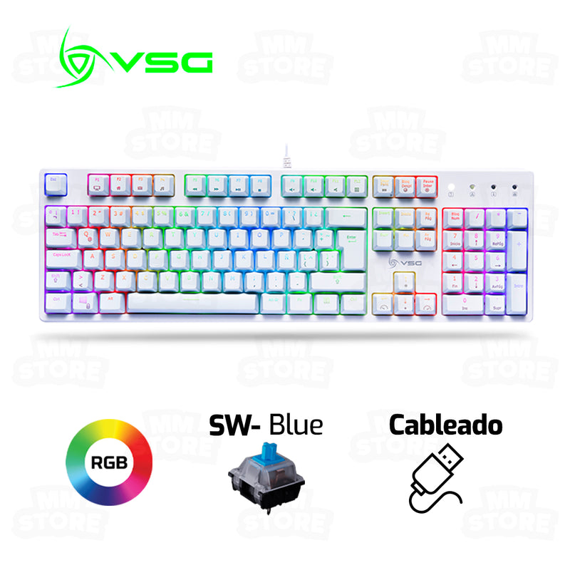 TECLADO VSG ALNILAM | MECANICO | SW-BLUE | RGB | BLANCO